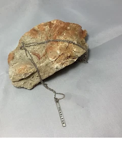 Fearless Engraved Bar Pendant, Silver .925 Necklace, Inspirational Jewelry - Picture 1 of 1