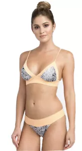 RVCA Marble Bralette Low Rise Brief Cut Bikini Swimsuit. Size 8. NWT, RRP $89.99 - Picture 1 of 3