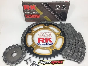 CBR1000RR 2017-18 -1/+1 QA Supersprox and RK GXW 525 Chain and Sprockets Kit - Picture 1 of 7