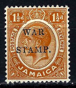 Jamaica Sc MR8 / SG 74 Stamp 1 1/2d - War Stamp Overprint 1917