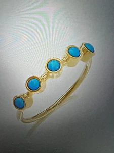 BABYGOLD Turquoise and 14KYG Five Stone Ring~Size 6~NWOT~$200 Retail - Picture 1 of 9