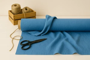 Carolina Blue Linen Blend Fabric by the Yard – Apparel, Home Décor & Crafts - Picture 1 of 10