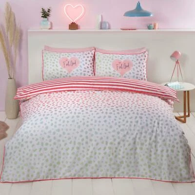Dalmatian Set Copripiumino Singolo Ragazze a Pois o a Righe Fronte-Retro Letto - Immagine 1 di 2