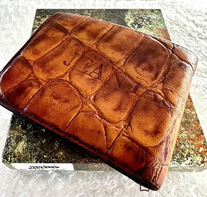 Jean Paul Gaultier Leather Wallet Bifold (brown) WITH BOX Mens Vintage RARE - Picture 1 of 23