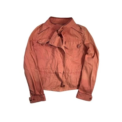 Chaqueta Militar Anthropologie Hei Hei Coral Carga Denim Bolsillos Utilitarios Mediana Foto 1 de 4