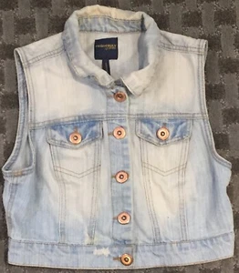 Highway Jeans Blau Jeansjacke Weste Ärmellos Button Down Damen Größe S - Bild 1 von 8