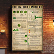 Four Leaf Clover Knowledge Irish Ireland Canvas