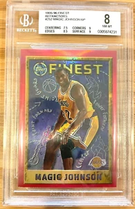Tarjeta de baloncesto 1995-96 Finest Refractor Magic Johnson #252 BGS 8 casi nueva-como nueva bajo POP - Imagen 1 de 2