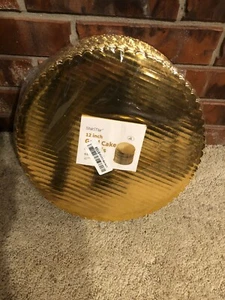 25 Pack 12 Inch sturdy Round Cake Boards, Gold Cardboard Cake Scalloped Edges - Picture 1 of 3