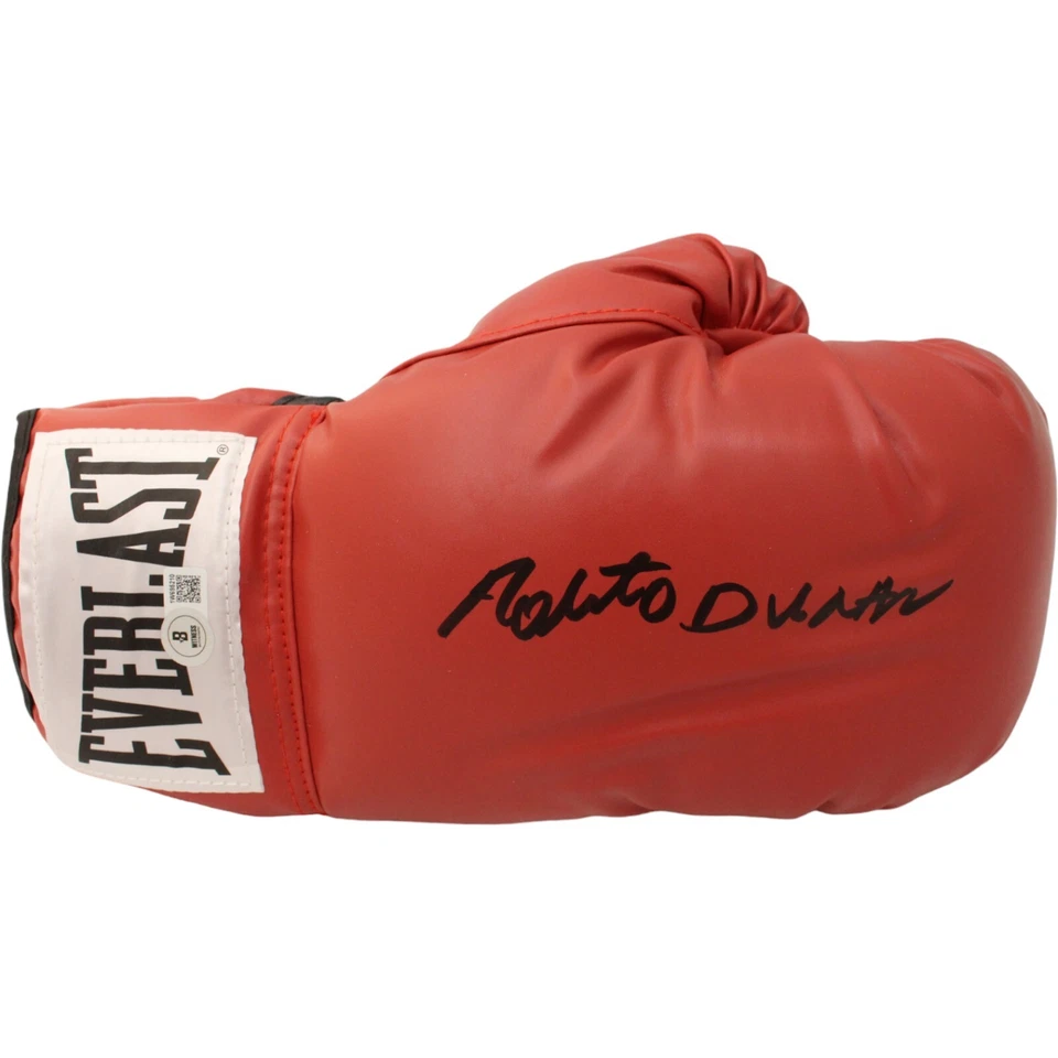 Roberto Duran Autographed/Signed Red Right Boxing Glove Beckett 44776 - Image 1 of 3