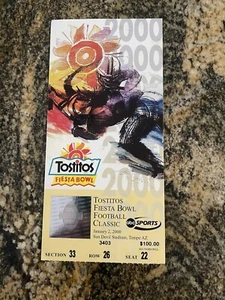 2000 FedEx Fiesta Bowl College Football Vintage Original Game Ticket Stub $100 - Picture 1 of 6