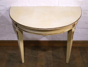 Antique style vintage carved D table - demi lune side console table - Picture 1 of 11