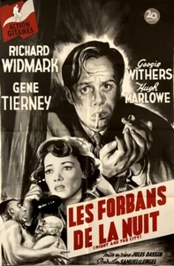 R Widmark Gene Tierney NOCHE Y LA CIUDAD Jules Dassin 1950 PÓSTER FRANCÉS 32x47R - Imagen 1 de 1