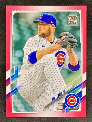 2021 Topps Series 1 JON LESTER Cubs Mothers Day Pink Border Parallel SP /50 - Image 1 of 2