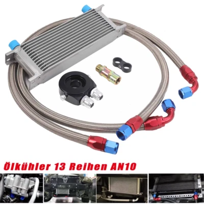 Kit de reequipamiento universal kit enfriador de aceite 13 filas AN10 + juego de conexiones - Imagen 1 de 4