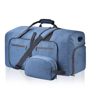 Foldable Duffel Bag with Shoe Compartment Adjustable Strap Waterproof - Picture 1 of 6