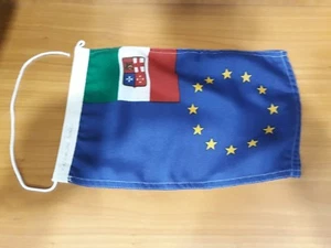 BANDIERA EUROPA UNITA MARINA MERCANTILE ITALIANA 20X30 STAMINA DI POLIESTERE - Zdjęcie 1 z 1