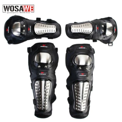 WOSAWE Motorcycle Protective Knee Elbow Pads Gear Shin Armor Motorbikr Guards - Image 1 of 4