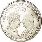 714139 France Medaille Veme Republique Yvonne De Gaulle Fdc Copper Nicke