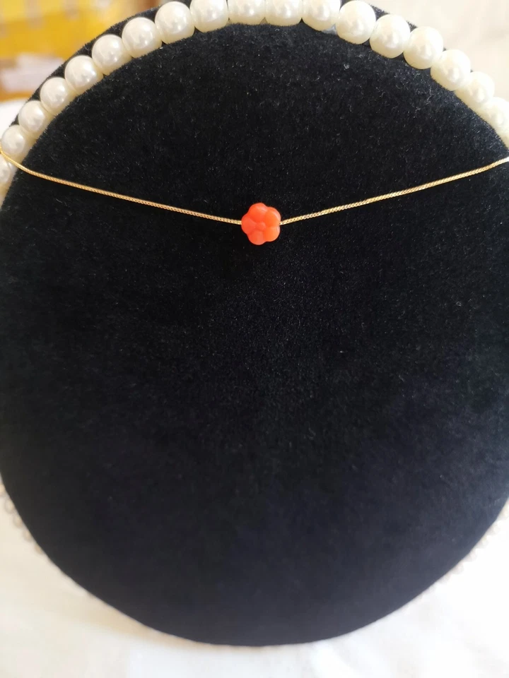 Natural red agate Gemstone Cherry Blossom Pendant Silver Gold Plated Necklace