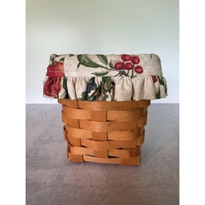 Longaberger Basket Small with fruit fabric lining and plastic liner - Picture 1 of 9