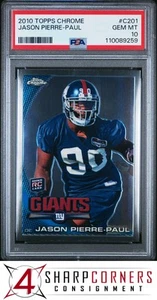 2010 TOPPS CHROME #C201 JASON PIERRE-PAUL RC GIANTS PSA 10 - Picture 1 of 3