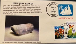 MODERN SPACE COVER : SPACE JUNK DANGER - PIECE RELEASED FROM ISS DID NOT BURN UP - Picture 1 of 5