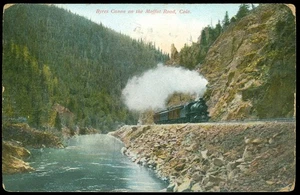 STEAM ENGINE BYRES CANYON, MOFFAT RD., COLORADO POSTCARD - Picture 1 of 1