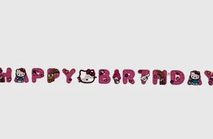 Hello Kitty  And Friends Happy Birthday Jointed 6 FT Banner New  - Picture 1 of 3