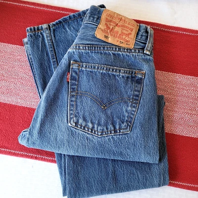 Pantalones de mezclilla Levis 501 XX para hombre 29x34 azul botón recto mosca de colección real 26x29 Foto 1 de 4