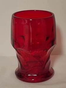 Vtg VIKING GLASS Ruby Red Georgian Water Glass 12 oz Tumbler 5” H EXCELLENT - Picture 1 of 13