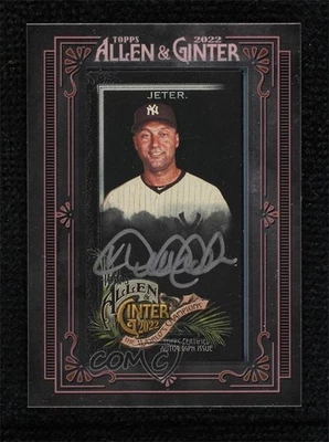 2022 Allen & Ginter X Framed Mini Baseball Black Frame 3/10 Derek Jeter Auto HOF - Image 1 of 3