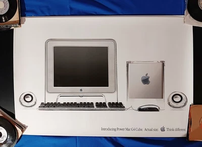 Vintage Apple Power Macintosh G4 Cube Actual Size Poster 36"x24" MacWorld 2000 - Image 1 of 4