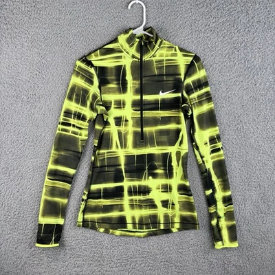Camiseta de compresión Nike Pro térmica para mujer S verde neón negra manga larga Foto 1 de 4