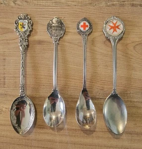 Vintage Souvenir Spoon Lot – Vatican, De Valkenberg, Red Cross, Malta – Enamel - Picture 1 of 3