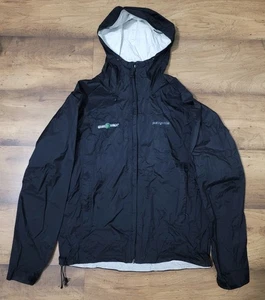 Patagonia H2NO Waterproof Black Hooded Rain Jacket Full Zip Men’s Medium - Picture 1 of 16