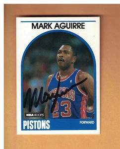 Tarjeta de baloncesto Mark Aguirre AUTOGRAFIADA 1989-90 NBA HOOPS FIRMADA PISTÓN DETROIT - Imagen 1 de 1