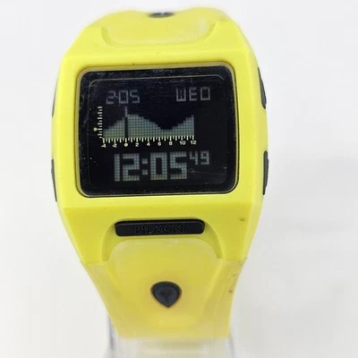 Nixon The Lodown Tide Digital Watch Men 41MM Black Yellow Case Band New Battery - image 1 of 4