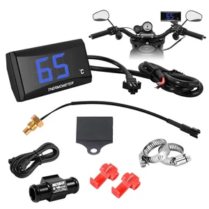 Meter Motorrad Wassertemperatur Digital Hygrometer Thermometer Sensor DC 12V Set - Bild 1 von 17