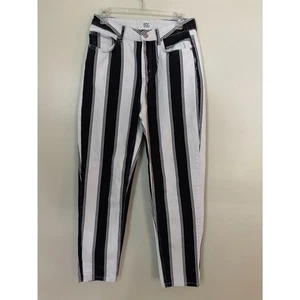 BDG Urban Outfitters Mom Jeans SZ 28 Black & White Stripe Retro Edgy High Waist - Picture 1 of 8