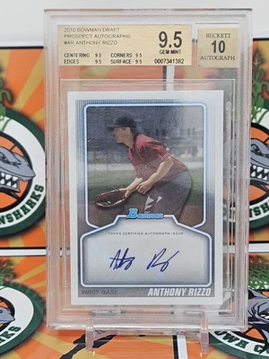 2010 Bowman Draft Prospect Anthony Rizzo RC BGS 9.5 GEM MINT 10 Auto Yankees - Image 1 of 3