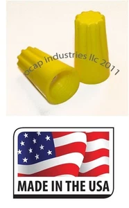 (100) YELLOW WIRE CONNECTOR TWIST ON CONICAL NUT Splice Made in USA - Picture 1 of 2