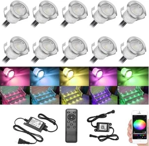 30mm LED Deck/decking Lights RGB Changing Kitchen Plinth Lampe Wifi Controlling - Picture 1 of 16