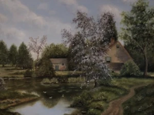 Pintura al óleo original firmada de RACHEL MARTIN (paisaje rural) - Imagen 1 de 5
