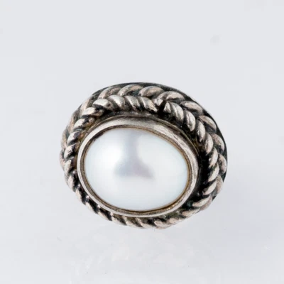 Einzelner Ohrring Ohrstecker Perlmutt 925er Silber 2,29 g - Bild 1 von 4