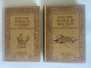 1908 How World Clothed World is Housed 2 Vtg Child Student Classroom School Bks - Picture 1 of 9