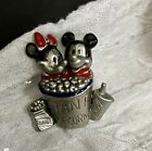 Disney Pewter 3D Mickey And Minnie Mouse Brooch