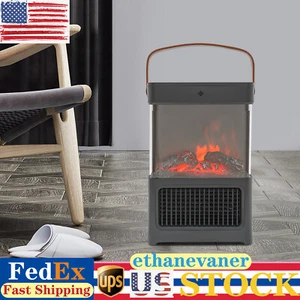 Electric Fireplace Portable 3D Simulation Fireplace Heater W/ Remote Control - Picture 1 of 22