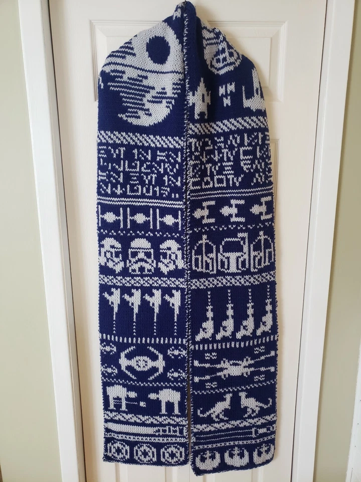 Intricate Hand Knitted Star Wars Body Wrap 108" X 12" Shawl Scarf Boba Fett - Image 1 of 4