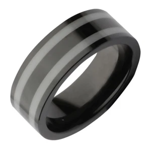 Ceramic Wedding Ring Designed Flat Court Shaped 8mm Ring - Picture 1 of 2